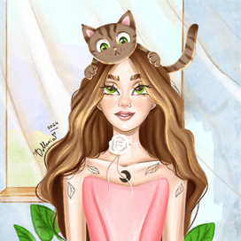 Персонаж девушка с котом