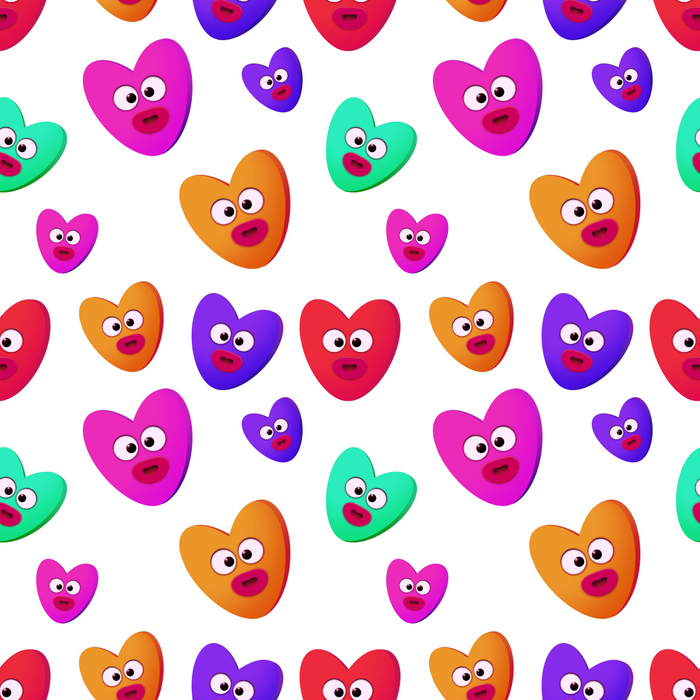 Бесшовный паттерн  - Сердечки