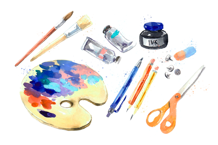 Художественные пренадлежности. 