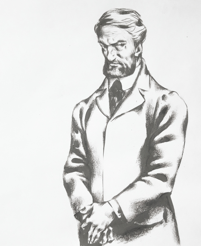 Этюд. Серая гуашь.