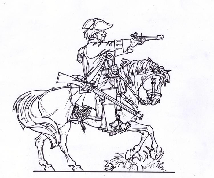 Бумажные солдатики. Драгун-застрельщик