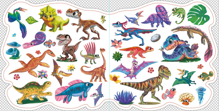 Разворот с наклейками