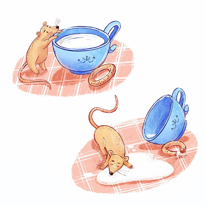 мышка и молоко