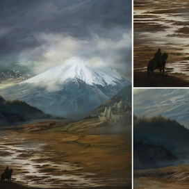 Серия иллюстраций для тетрадей "Фентези пейзажи"