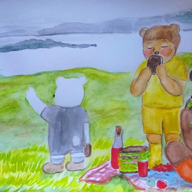 Мишки в деревне