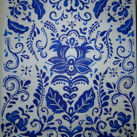 Подставка под горячее в стиле гжель