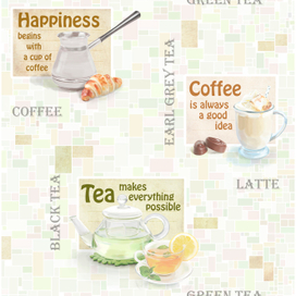 Tea@Coffee, дизайн для обоев. Кухня