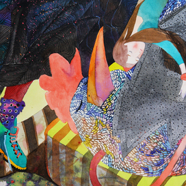  Фрагмент "Панков" акварель 55х70, 201