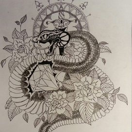 эскиз на тату "змея"