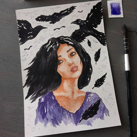 Персонаж к книге - девушка и вороны