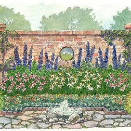 Цветник с оградой