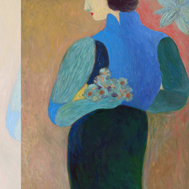 синее платье