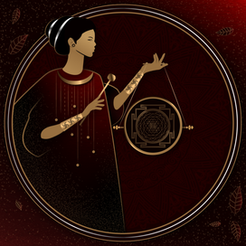 девушка с гонгом