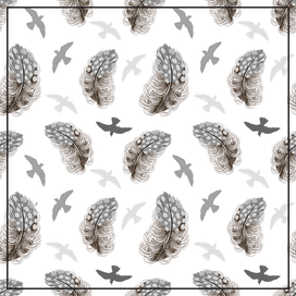 Паттерн птицы и перья