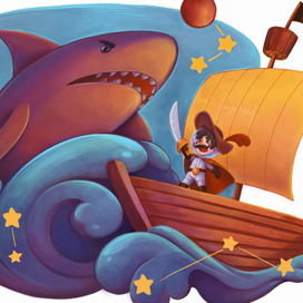 Космическая акула и пират