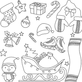 Новогодняя раскраска