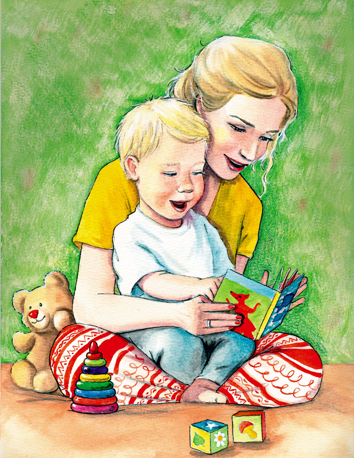 Мама и малыш. Для логопедической книги для малышей.