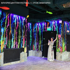 Флуорисцентная роспись / 1 этаж Аквапарка  Мореон