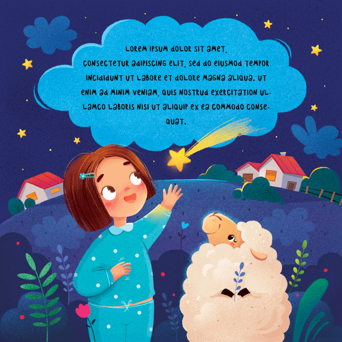 Девочка и овечка.