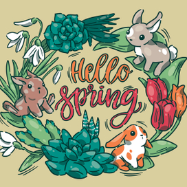 Весна, кролики