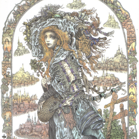 Иллюстрация к сказке Андерсена "Ветер рассказывает о Вольдемаре До и его дочерях".