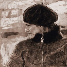 портрет прохожей .улица СПБ