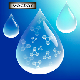 Молекулы воды Векторная иллюстрация