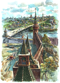 Набатная, Константино-Еленинская и Беклемишевская башни. Учебник по москвоведению