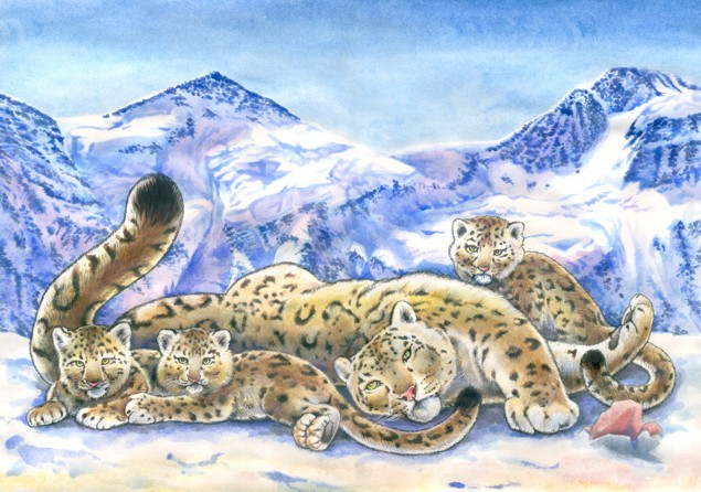 Барсиха с барсятами