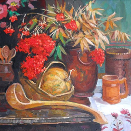 натюрморт с рябиной