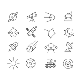 Набор иконок на тему космоса