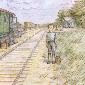 Поезд ушёл, и Митя остался один.