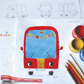 Маленький красный автобус