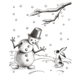 Snowman and rabbit 