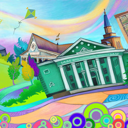 Эскиз для задника городской сцены.