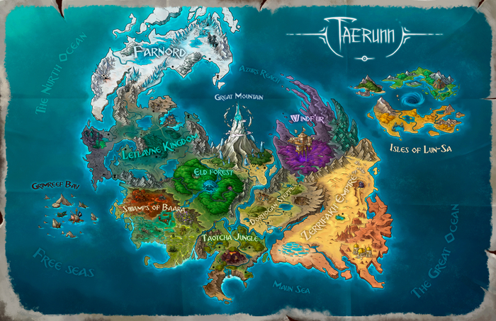 Taerunn world map