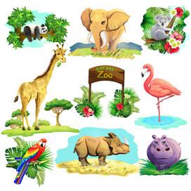 Vector animals,zoo safari