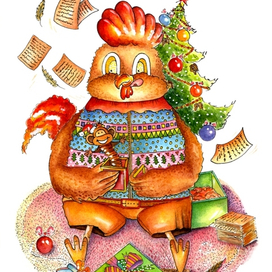 Петушок провожает год Обезьяны