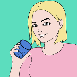 Девушка со стаканом