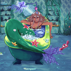 Веселые ванные процедуры Эсмеральды и Себастьяна