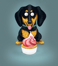 Такса и капкейк