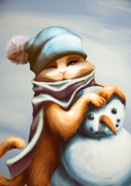 Зимний котик