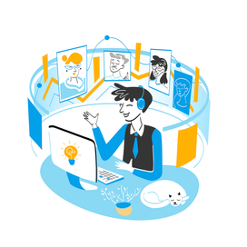 Работа из дома. Видеоконференция