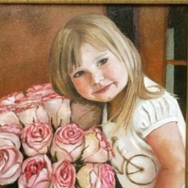 Портрет девочки с розами 