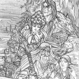 Чудь Белоглазая. Разворот для славянского скетчзина.