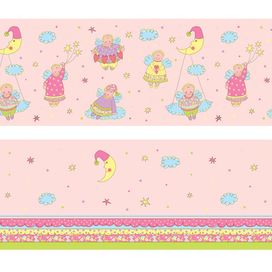 Борта в детскую кроватку. Передняя и задняя части. Раппортная композиция