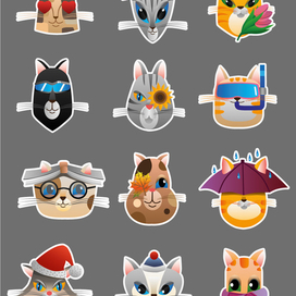 Коты стикеры