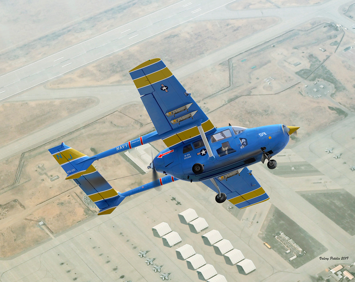 Cessna 0-2A Skymaster (box art for ICM)