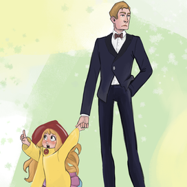 Крутой папочка с его маленькой принцессой-дочкой