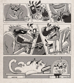 Кот и мартышки. В офисе